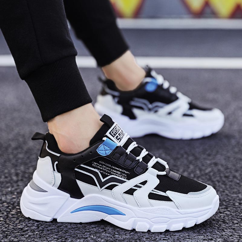 Japanese Lifestyle Store Online - ขนาดใหญ่ Chunky ความสูงรองเท้าผ้าใบผู้หญิงกีฬารองเท้า Man Running รองเท้าผู้ชายกีฬารองเท้าสำหรับชายสีดำสีน้ำเงินสีขาว
