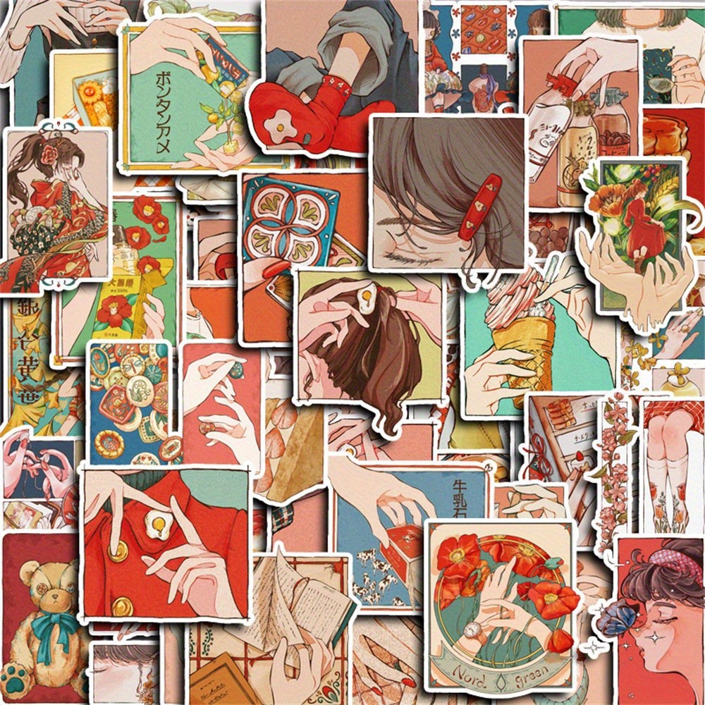 50 ชิ้นสติกเกอร์สไตล์วินเทจแบบ - Japanese Lifestyle And Traditions บทวิจารณ์และราคา