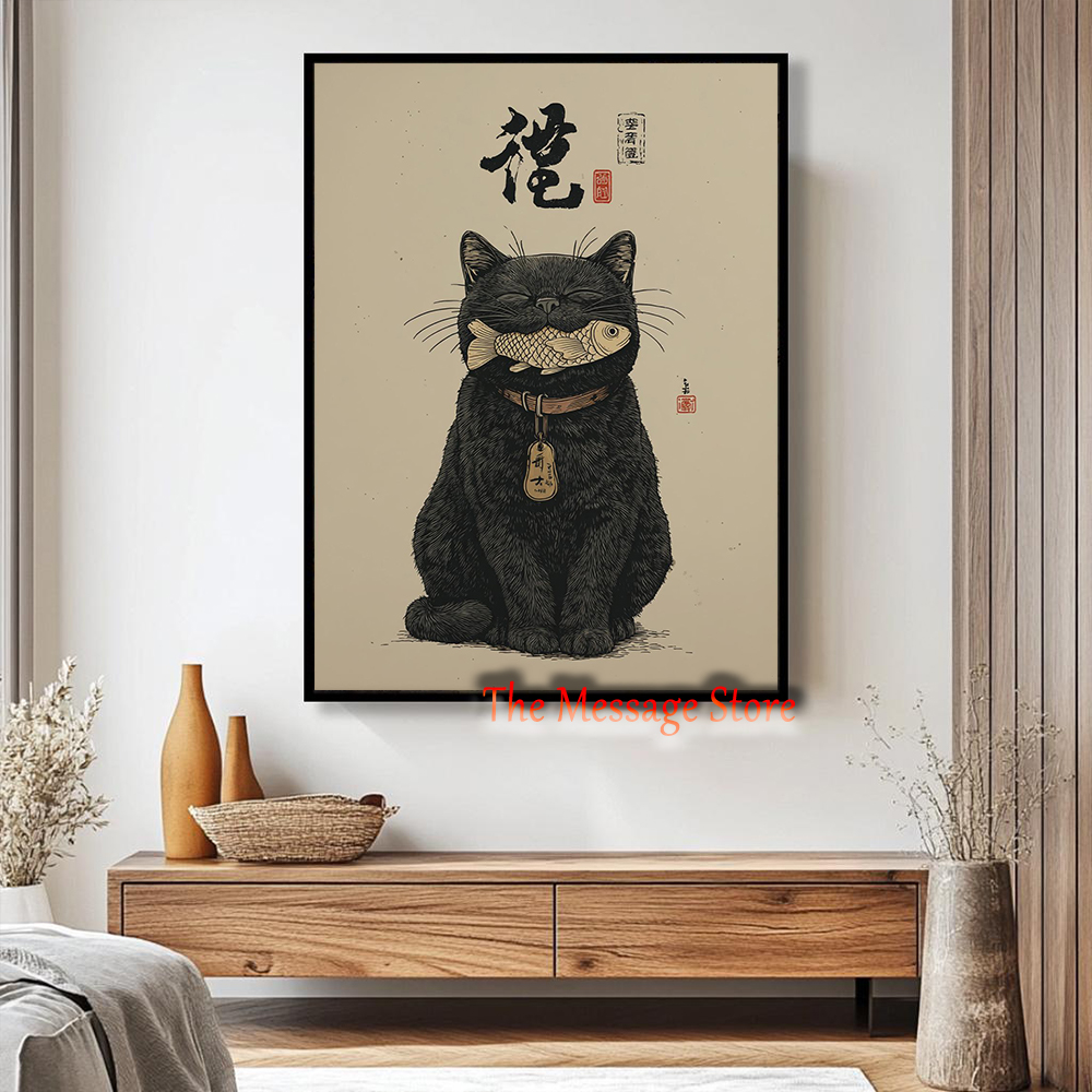 แมวนำโชคสีดำ อุคิโยะเอะ ปลาญี่ - Japanese Lifestyle And Traditions บทวิจารณ์และราคา