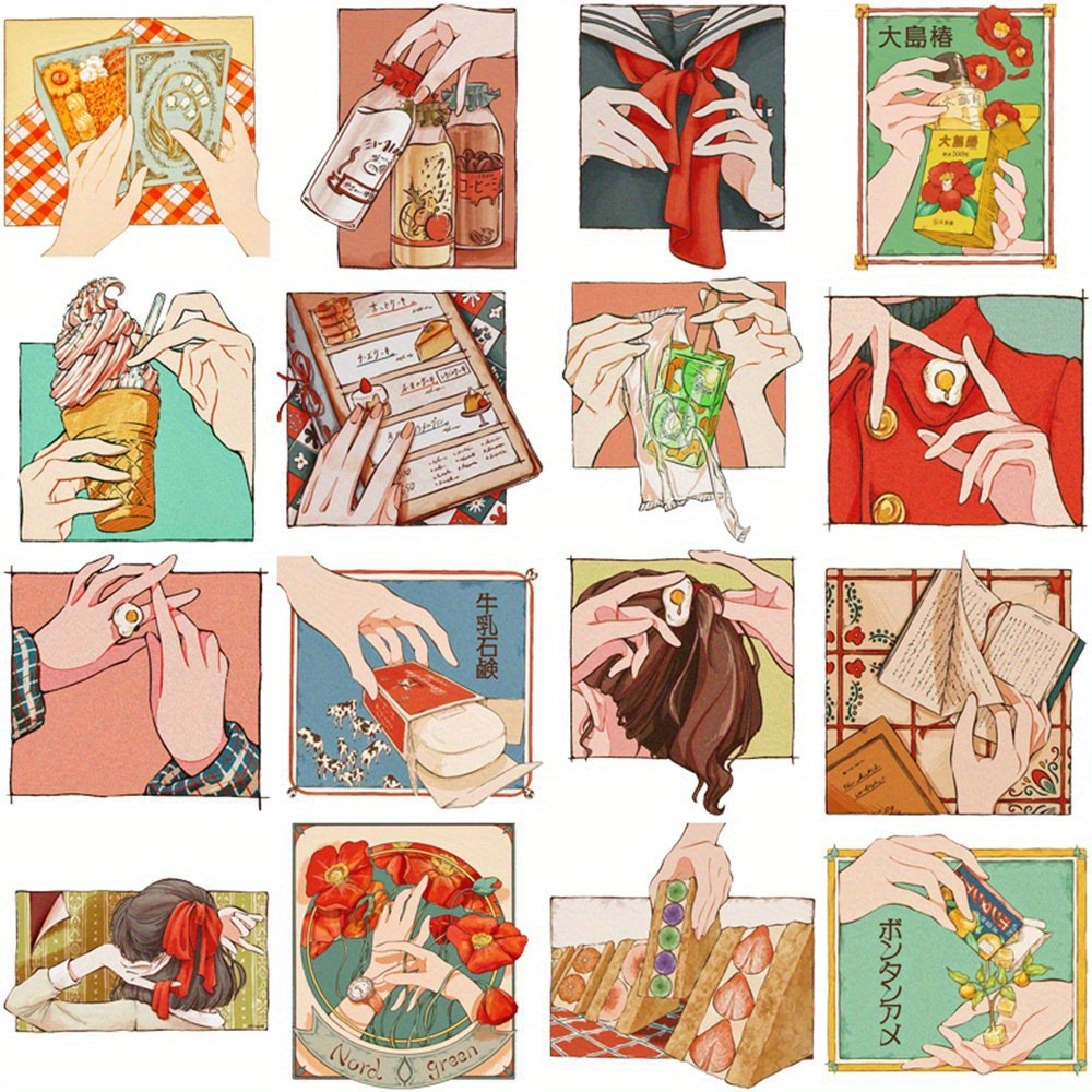 สติกเกอร์สไตล์วินเทจแบบญี่ปุ่น - Japanese Lifestyle And Traditions บทวิจารณ์และราคา